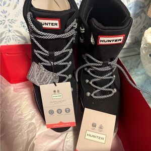 Hunter Black Boots  Hunter Women's Explorer Mid Lace Hiking Boots.